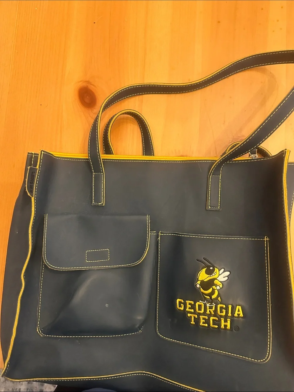 Georgia Tech Navy and Yellow Tote Bag with Buzz Mascot